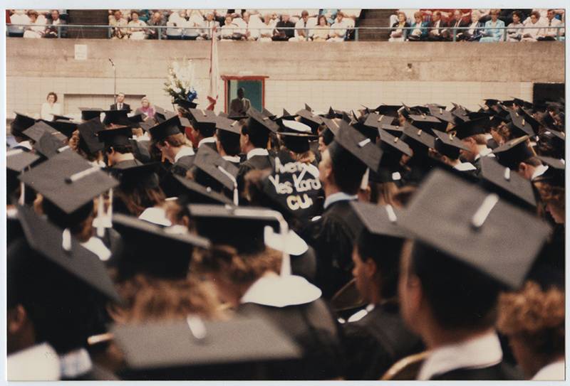 Image of Creighton graduation from the 1980s.