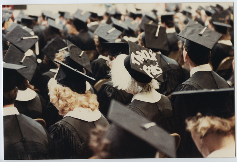 Image of Creighton graduation from the 1980s.