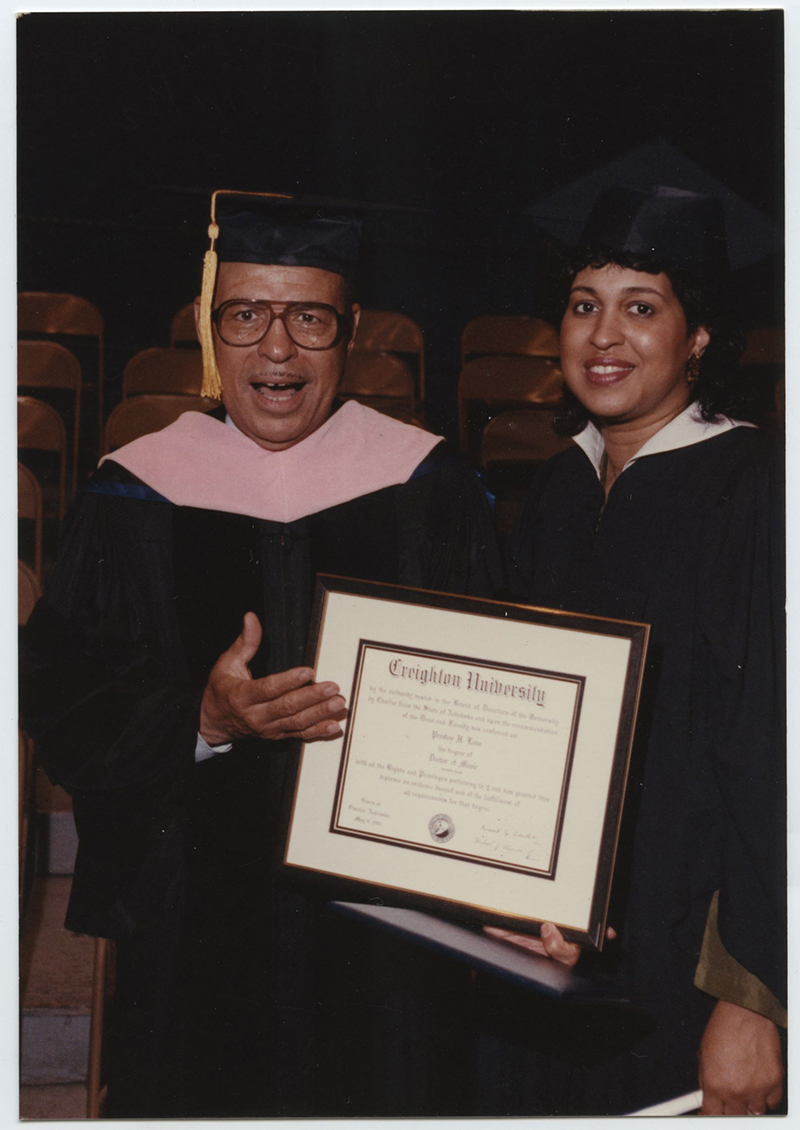 Image of Creighton graduation from the 1990s.