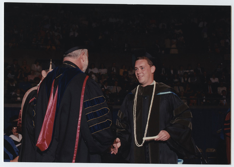 Image of Creighton graduation from the 1990s.