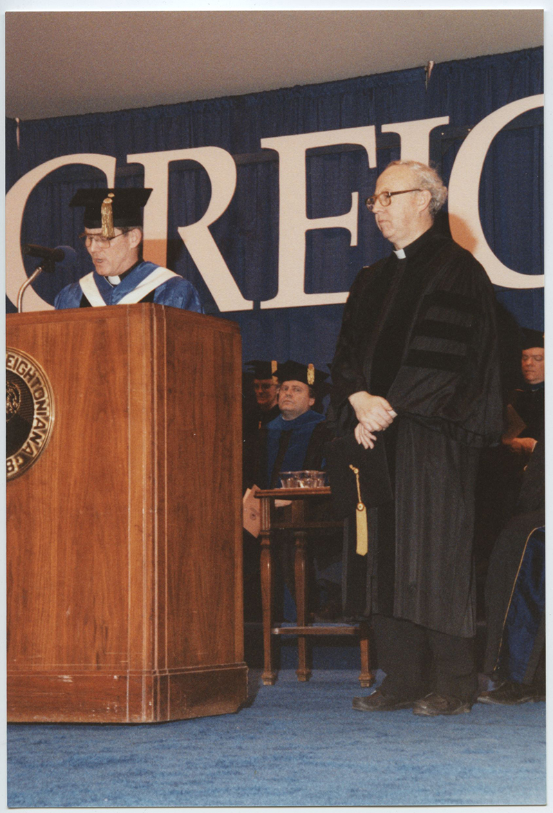 Image of Creighton graduation from the 1990s.