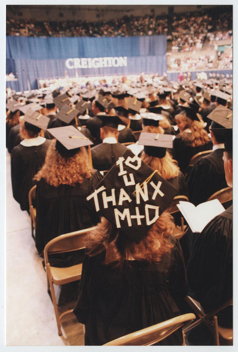 Image of Creighton graduation from the 1990s.