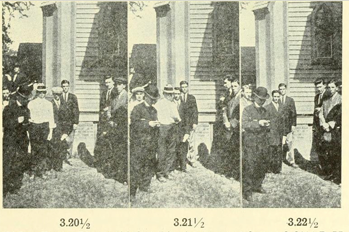 Images of the shadow and the students in 1912.