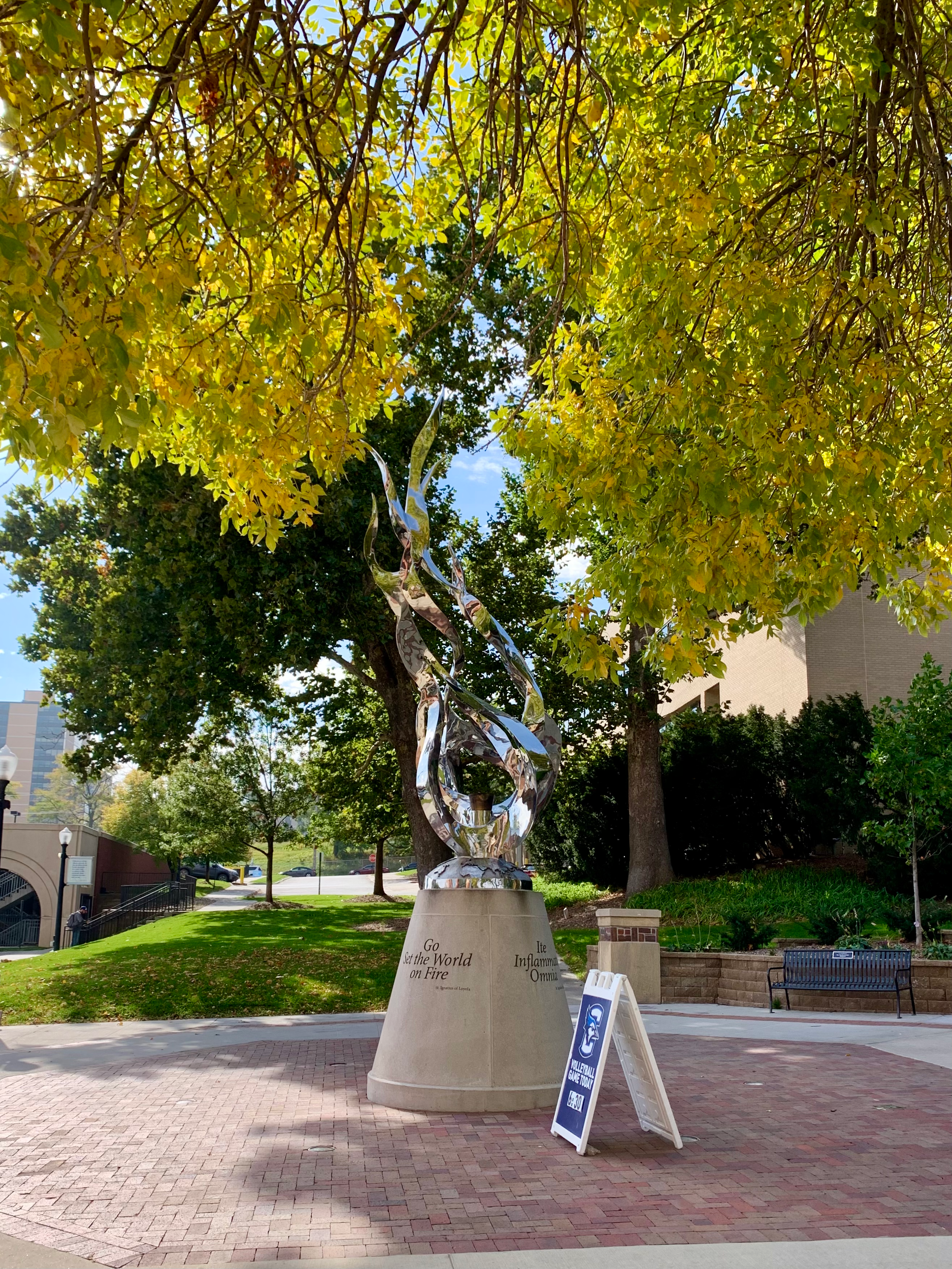 fall foliage by The Flame sculpture