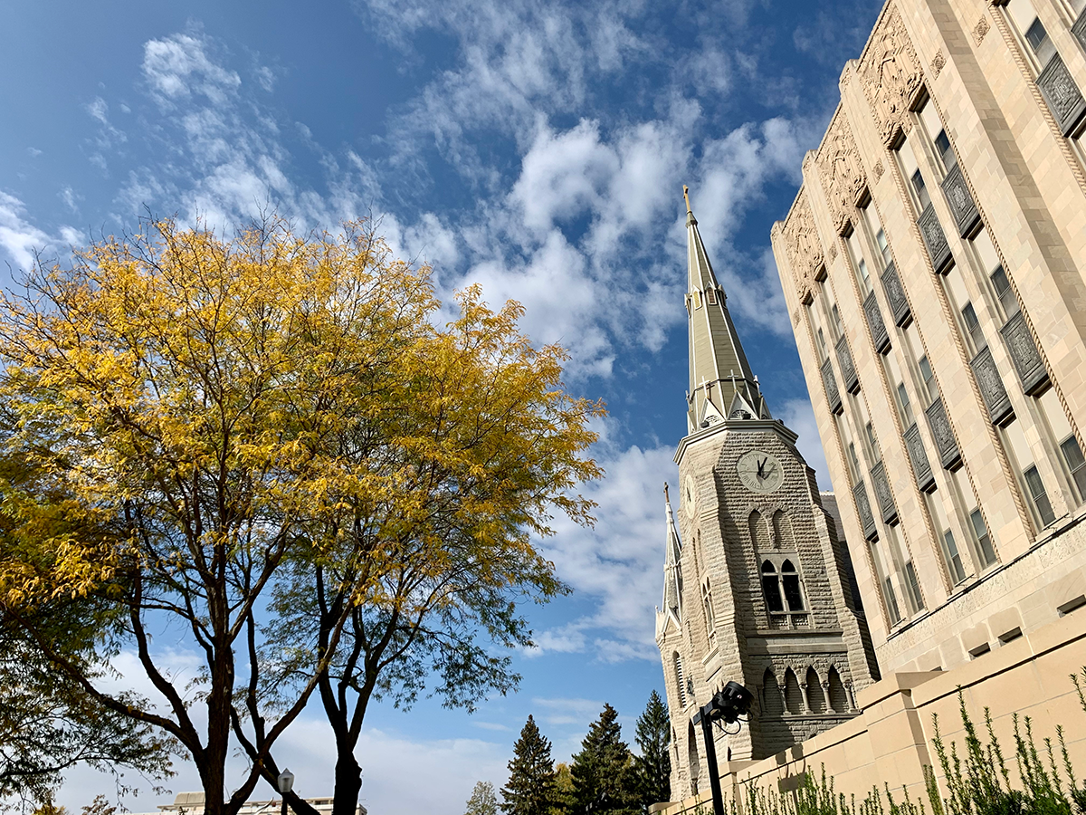 fall foliage by St. John's Church