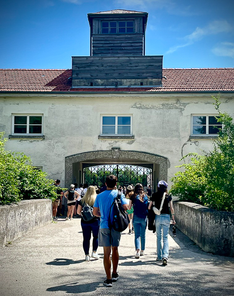 Creighton law students and faculty at Dachau.