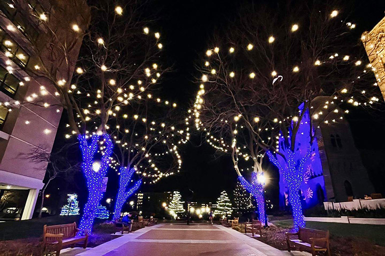 The Mall at Christmas-time.
