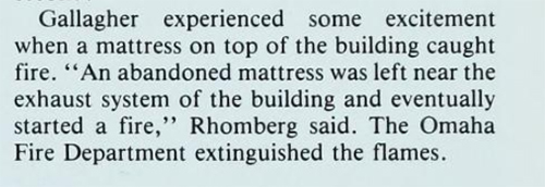 Snippet about mattress catching on fire on roof.
