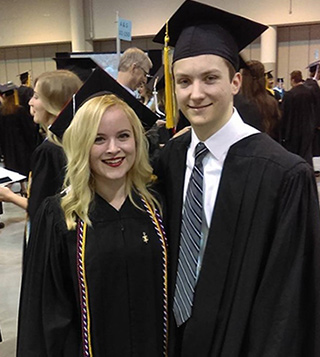 Michelle Tighe-Dolan, BA'16,&nbsp;and Michael Merrick, BS'16, MS'19