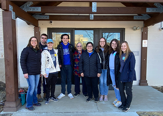 Elizabeth Wunn, third from right, with her team on a recent Service & Justice Trip to Milwaukee.