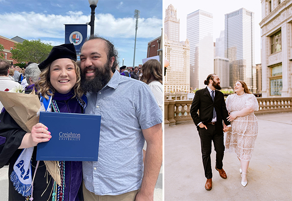 Morgan and Manny. Photo on right by Karlie Dru Photography
