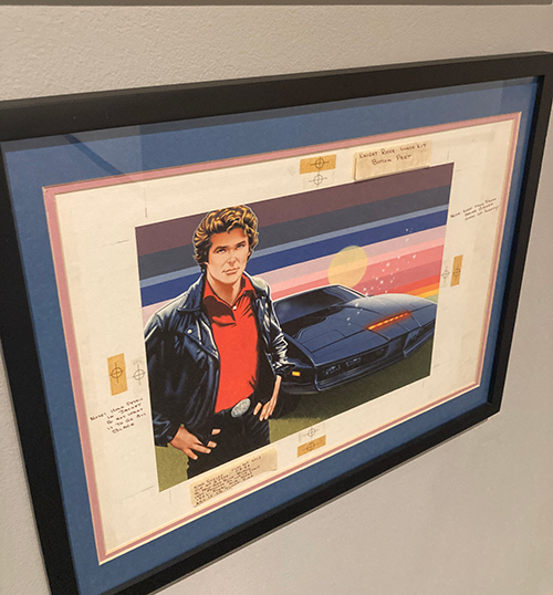 Original artwork of the Knight Rider lunchbox.