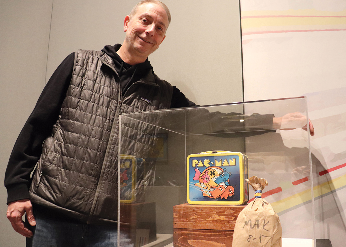 Mark with the Pacman lunchbox.