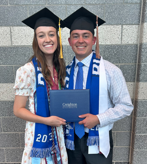 Christina and Pete at 2023 commencement, shortly after they started dating.