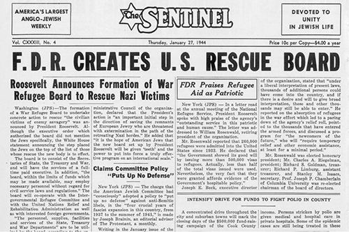 Newspaper front page of The Sentinel