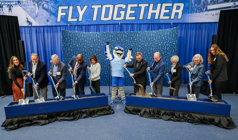 Leaders break ground at the Sports Performance Center event.