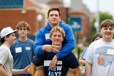 Students gathering on the mall Students gathering on the mall
