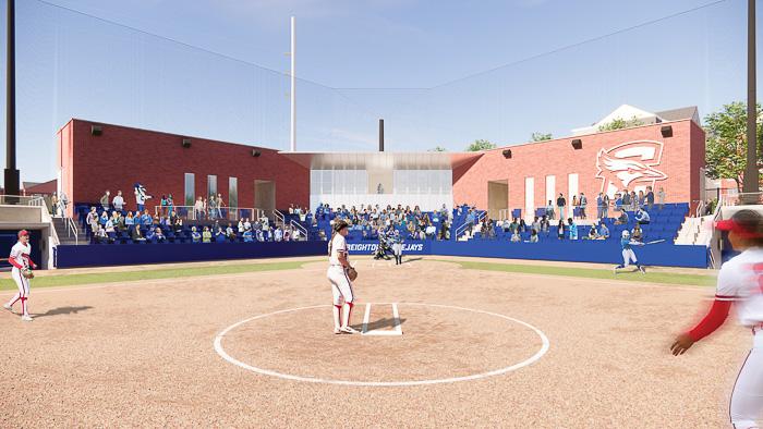 A rendering of the new Creighton softball field.