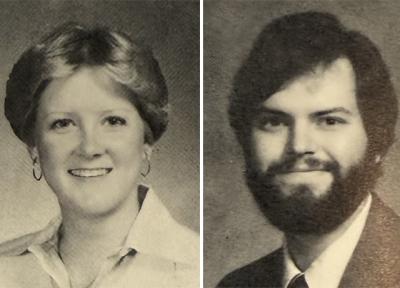 Two college yearbook photos
