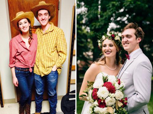 Side by side images of Katie and Mark Austin