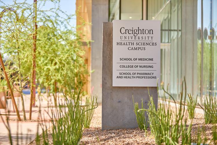 A Creighton University Phoenix campus sign