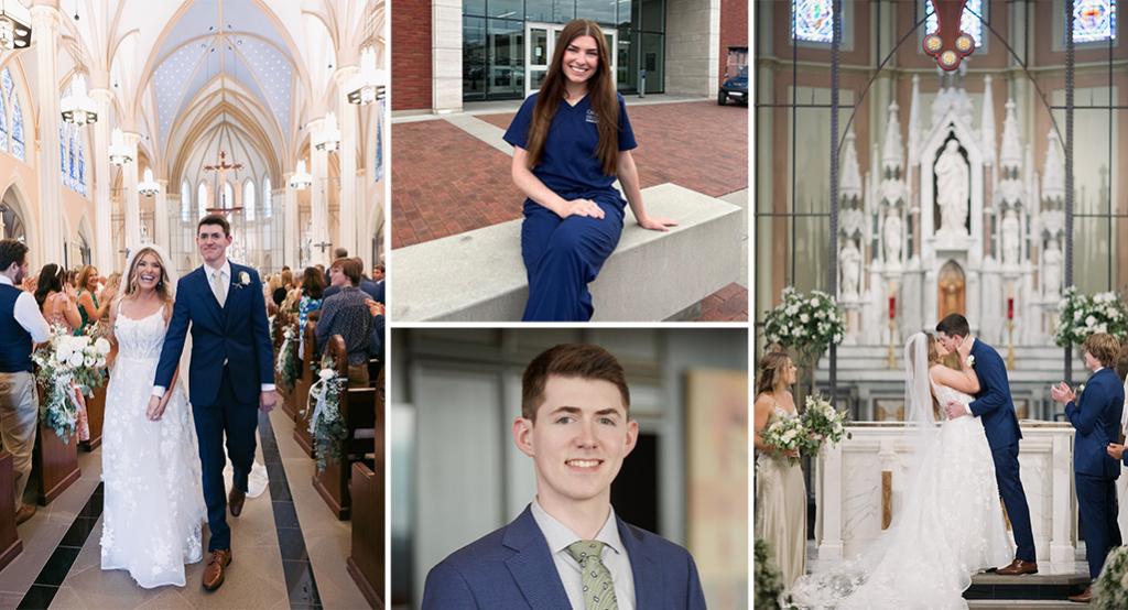 Annabelle and Logan Newcomer getting married in St. John's Church.