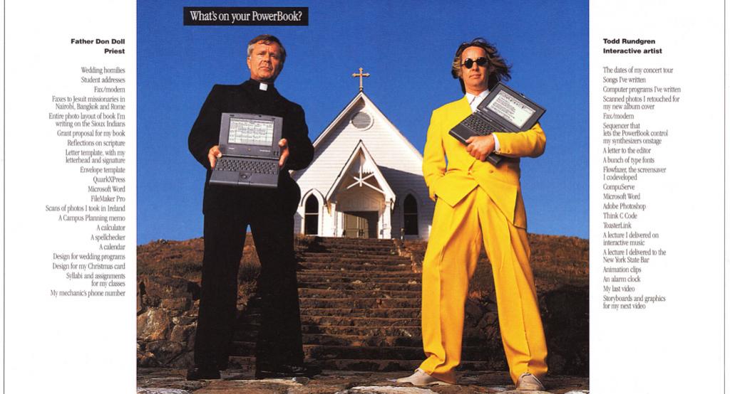 Fr. Don Doll and Todd Rundgren in ad together.