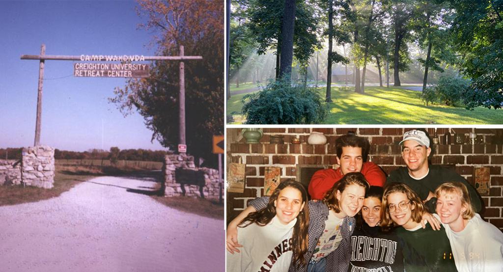 Images of the Creighton Retreat Center and students.