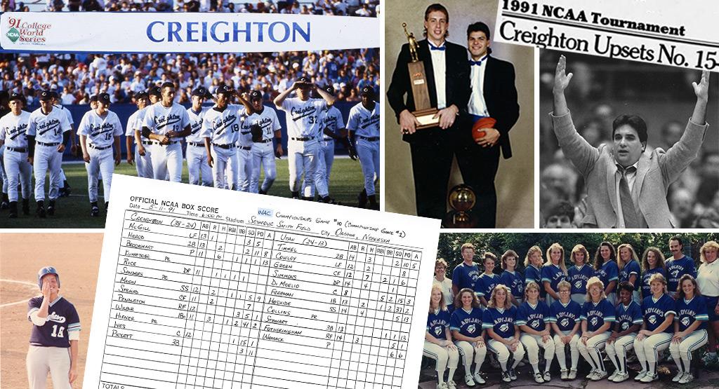 A collage of athletics photos from 1991