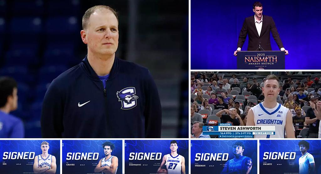 A collage of Creighton men's basketball photos