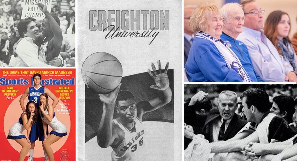 Images of Creighton basketball anniversaries.