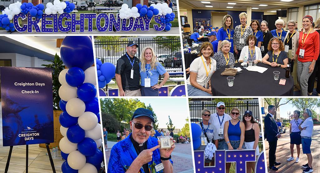 A collage of photos from an alumni weekend