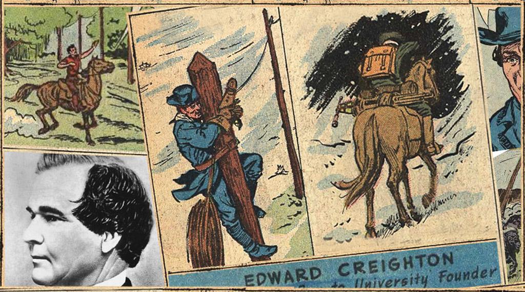 Creighton comic book and photo of Edward Creighton