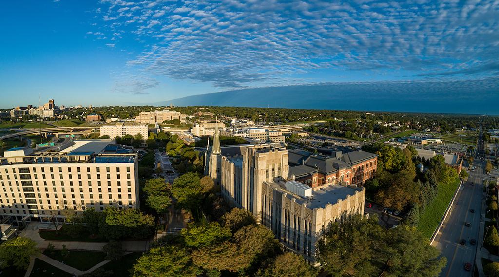 Exterior shot of Creighton campus