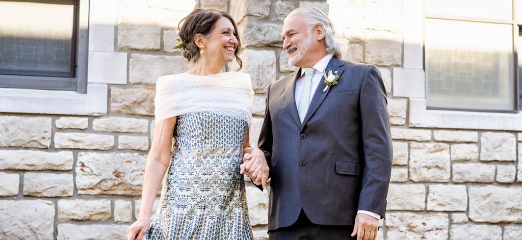 Joyce Eisenmenger, BA'77, and Steve Chavez, BS'77, after getting married.