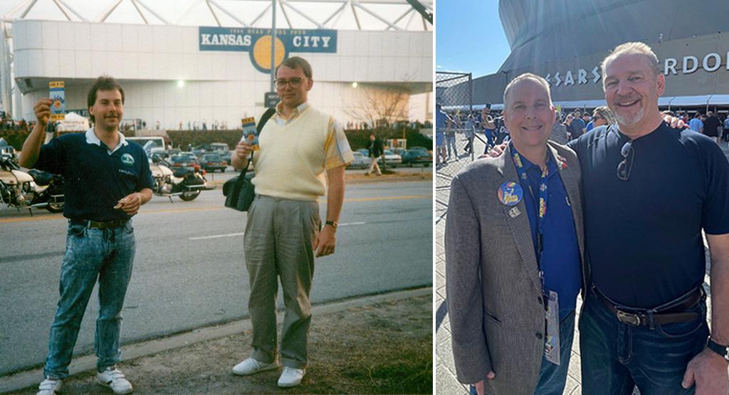 Chris Korth and Doug Knust at Final Four arenas