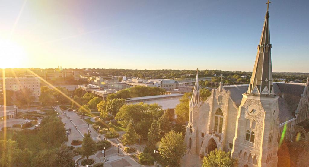 Image of Creighton at sunset.