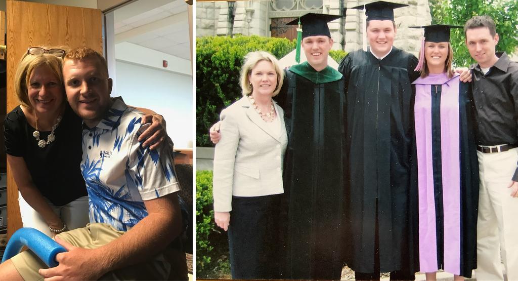 Images of Creighton students and their mothers.