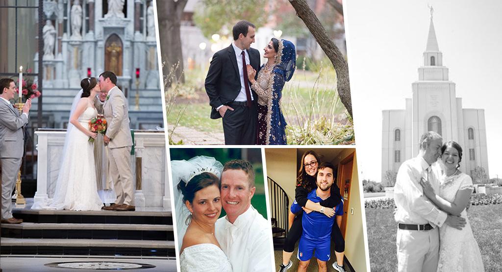 A collection of photos of couples