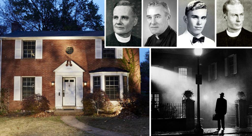 Images of the exorcist house and the Jesuits who led the exorcism.