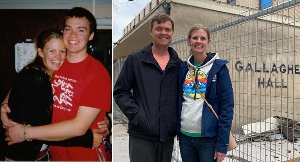 Picture of Kent and Elizabeth Padomek in front of Gallagher.