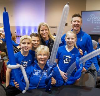 Creighton fans wearing Creighton gear