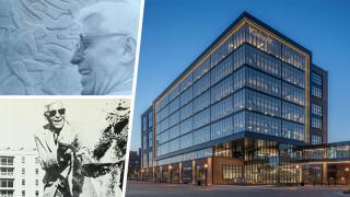 Images of Peter Kiewit and the Kiewit Corporation headquarters.