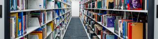 Library book shelves