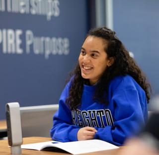 Creighton student at the Career Center.