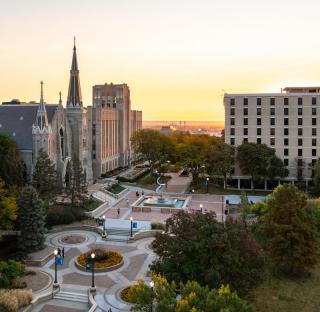 Creighton campus at sunrise