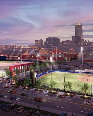 Baseball and softball field rendering