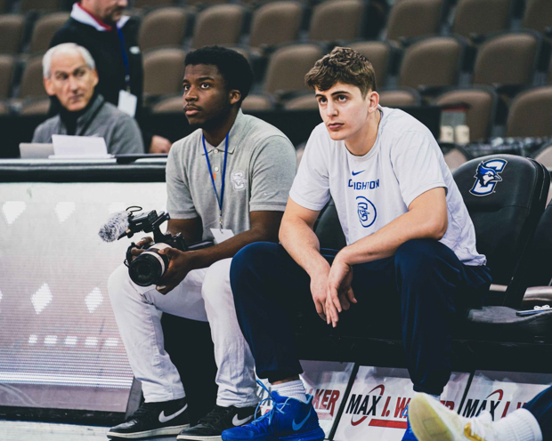 Val Shafack with former Creighton basketball player Sami Osmani, BSBA'23, MS'25.