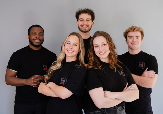 The NIYOU team. From left: Val Shafack, Elliot Smith, Sam Perkinson, Kylie Karsky and Landen Fogle.