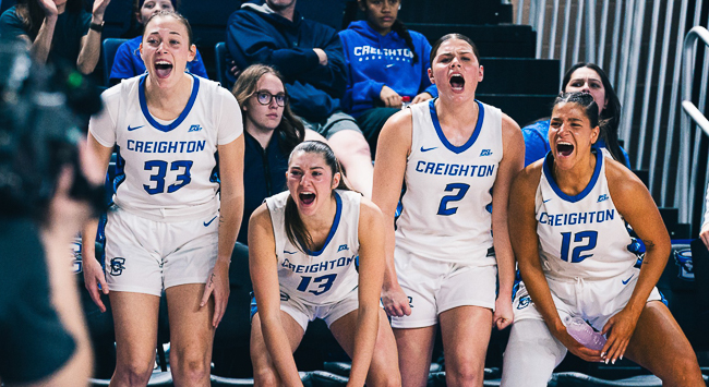 Creighton women's basketball student-athletes show their spirit. Creighton women's basketball student-athletes show their spirit.
